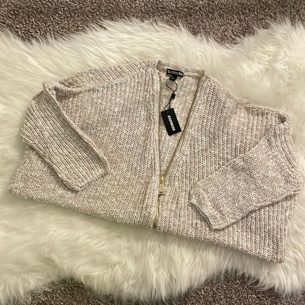 NWT Express Quarter Sleeve Sweater With Zipper size S